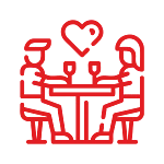 Couple having romantic dinner icon Couple having romantic dinner icon