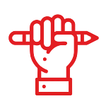 Hand holding pencil icon Hand holding pencil icon